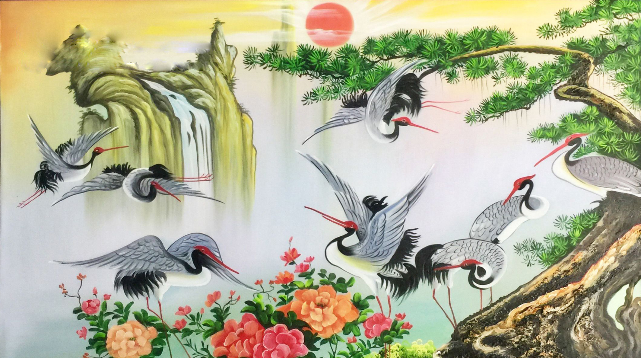 Tịnh Tâm – Ý nghĩa sâu sắc của hình tượng chim hạc trong hội họa truyền thống
